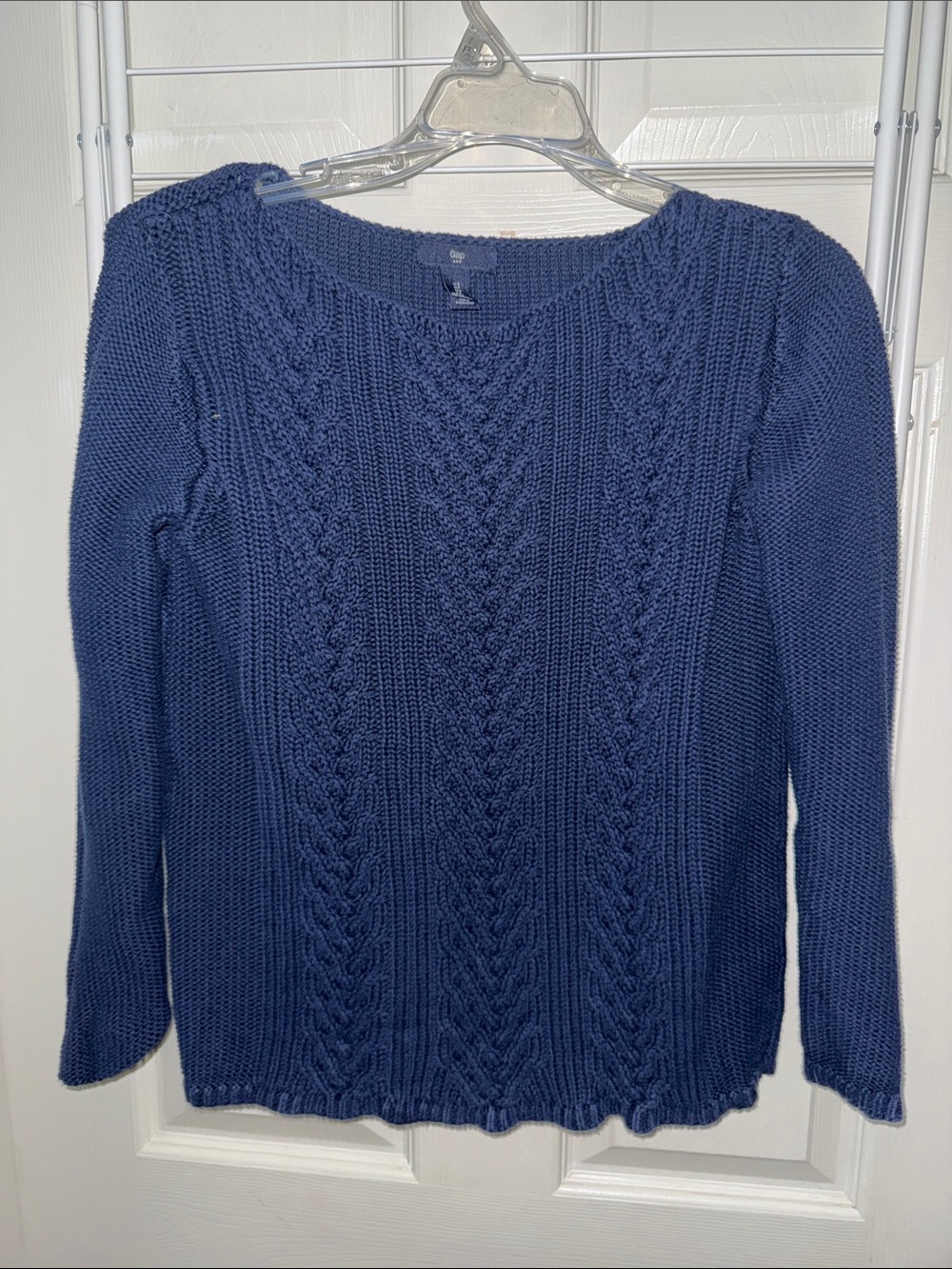 GAP Women's Cable Crew Sweater - Navy Blue